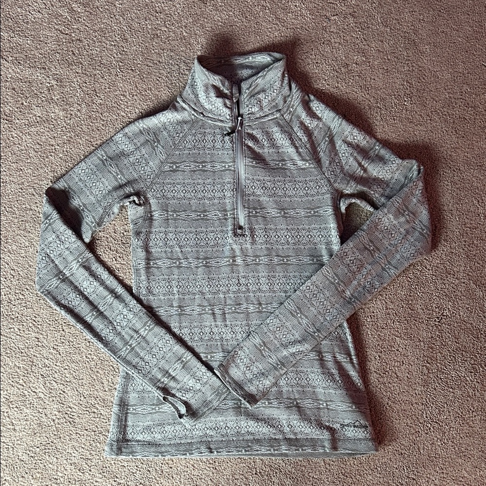 Eddie Bauer Charcoal Patterned Pullover - image 1